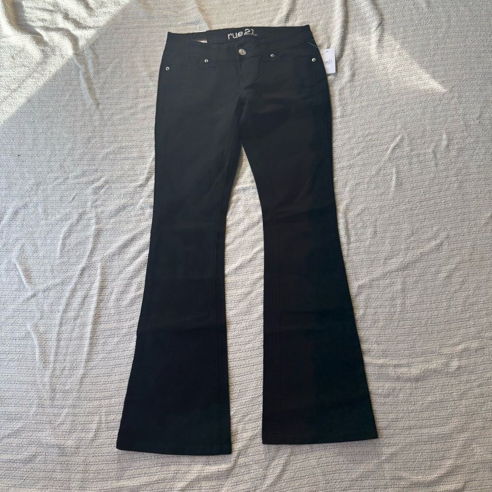 NWT Black Jeans 3/4 Juniors/Womens Fleur-de-lis Jeweled Back Pockets Y2K Bratz